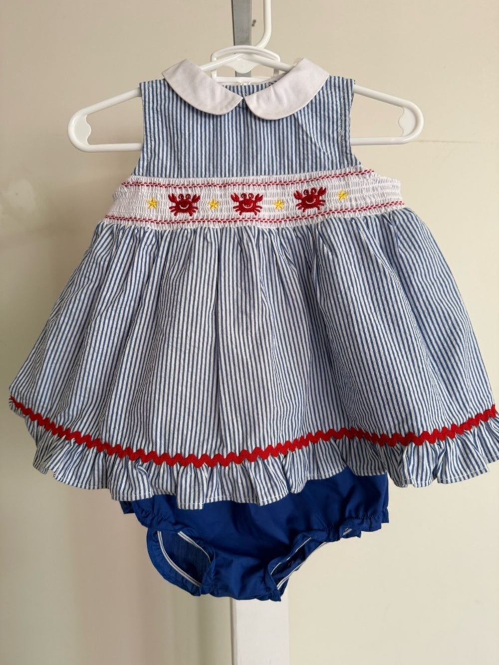 NWT Goodlad Smocked Crab Diaper Set
